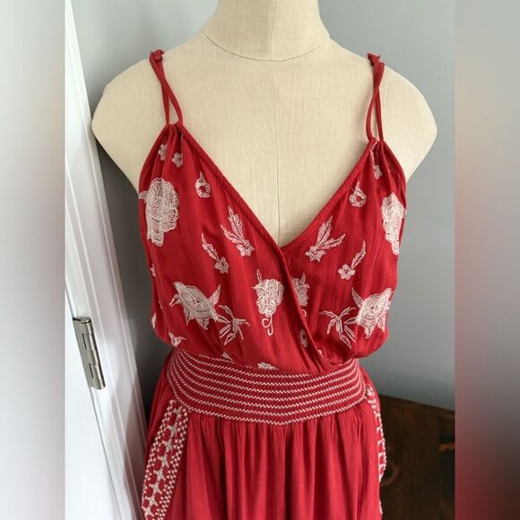 DEX Spaghetti Strap Embroidered Jumpsuit Size S - Picture 2 of 14